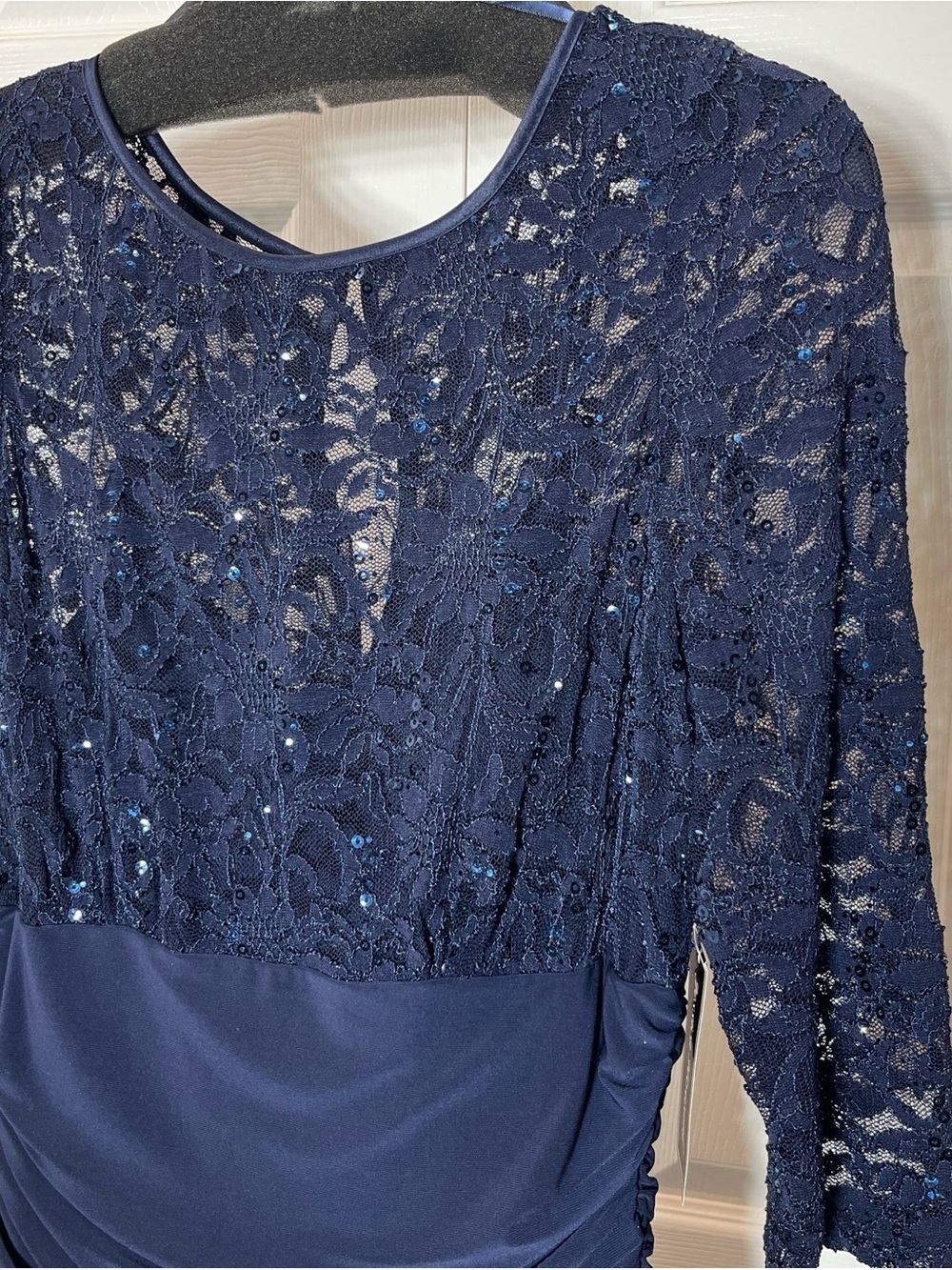 Elegant Jessica Howard Navy Lace & Satin Evening Dress size 10 NEW